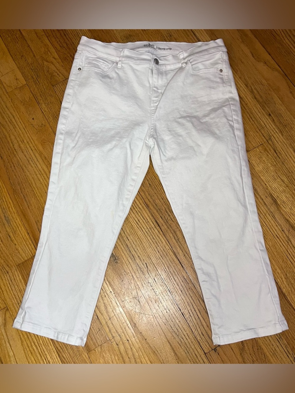 New York & Company White Soho Legging Crop Jeans